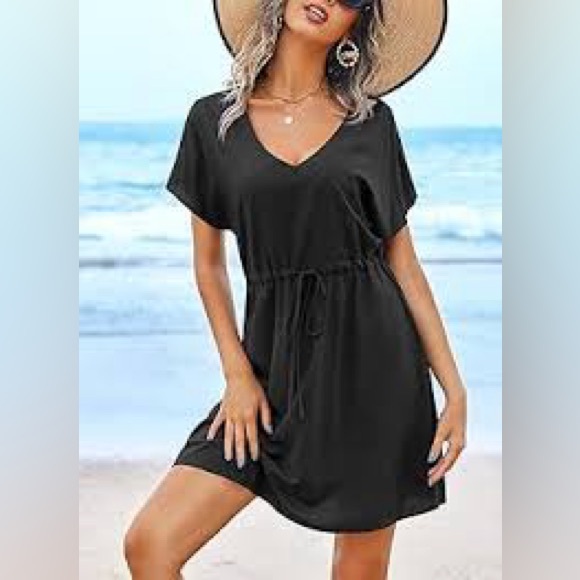 Ekouaer Other - Elegant Black V-Neck Dress